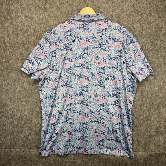 Redvanly Golf Polo Shirt Men's XL Floral Geometric Short Sleeve Stretch - Picture 7 of 8